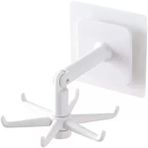 Microcase Kendinden Yapışkanlı 360 Derece Dönen 6 Kancalı Askı, Mutfak/Banyo/Gardırop Raf Aparatı 1 Adet - AL5022 (BEYAZ)