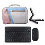 Microcase Lenovo Tab M10 FHD Rel TB-X605FC TB-X605LC Uyumlu Tablet Çanta+Türkçe Bluetooth Klavye +Mouse+ Standı - Pembe AL4382 (Siyah)
