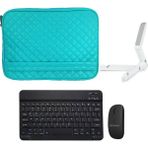 Microcase Lenovo Tab M10 TB328FU 10.1 Inch / T328 Tablet Kapitone Tablet Çanta + Bluetooth Klavye + Mouse + Tablet Standı - AL8123 - Açık Mavi