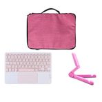 Microcase Lenovo Tab TB311FU 2025 10.1 Inch Tablet ile Uyumlu Toucpad Bluetooth Klavye + Tablet Standı - Pembe AL5194