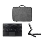 Microcase Lenovo Tab TB311FU 2025 10.1 Inch Tablet ile Uyumlu Toucpad Bluetooth Klavye + Tablet Standı - Siyah AL5183