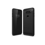 Microcase LG G6 Brushed Carbon Fiber Silikon TPU Kılıf - Siyah
