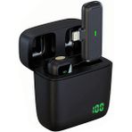 Microcase Lightning Girişli Tekli Profesyonel Wireless Kablosuz Yaka Mikrofonu Lavalier - AL4117 - Siyah