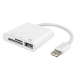 Microcase Lightning iPhone iPad to SD-MicroSD Kart Okuyuculu USB Kamera Adaptörü - Beyaz - AL2473