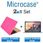 Microcase Macbook Pro 13-3 Shell Rubber Kapak Pembe Kılıf