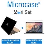 Microcase Macbook Pro 13-3 Shell Rubber Kapak Siyah Kılıf