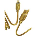 Microcase Metal Kaplama Desenli Lightning 3A USB Şarj ve Data Kablosu 1m - AL3200 Gold