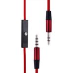 Microcase Mikrofonlu Çift Taraflı Aux Kablosu 3.5 mm Altın Uçlu Jak - 120 cm Kırmızı - Al2455