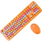 Microcase Mofii Sweet Serisi Renkli Kablosuz Klavye Mouse Set Türkçe Ev - Ofis Kullanımı İçin - Turuncu