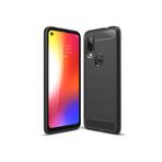 Microcase Motorola Moto One Vision Brushed Carbon Fiber TPU Siyah Silikon Kılıf