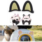 Microcase Motosiklet Kask Eşyalar Için Sevimli Dıy Yapışkanlı Karakter ve Parçalar Kedi Kulağı Seti - AL5258 - Siyah - Sarı