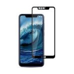 Microcase Nokia 5.1 Plus Tam Kaplayan Çerçeveli Tempered Ekran Koruyucu - Siyah