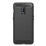 Microcase OnePlus 7 Brushed Carbon Fiber TPU Siyah Silikon Kılıf