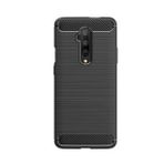 Microcase OnePlus 7T Pro Brushed Carbon Fiber Silikon Kılıf - Siyah