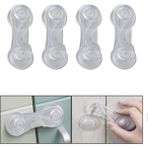 Microcase Plastik Kendinden Yapışkanlı Bebek Eşya Pencere Dolap Kapı Çekmece Kilidi -AL4540 4 Adet (Şeffaf)