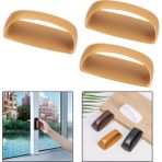 Microcase Plastik Yapışkanlı Sürgülü Pencere Çekmece Kapı Kolu TUTACAĞI-AL4834 3 Adet - Açık Kahverengi