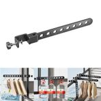 Microcase Portatif Ayarlanabilir Başlıklı Metal Elbise Askılıgı Kurutmalık Siyah AL5343