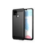 Microcase Realme C21 Brushed Carbon Fiber Silikon Kılıf - Siyah