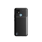 Microcase Realme C21 Maxy Serisi Carbon Fiber Silikon Kılıf - Siyah
