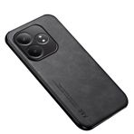 Microcase Realme GT6T/GT NEO 6 SE için Luxury Leather Series Deri Desenli Plastik Koruma Kılıf - AL8125 (Taba)