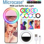 Microcase Rgb Selfie Led Mandallı Üniversal Ring Halka Flash Işık Light Al2609
