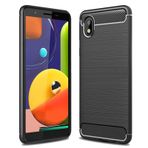 Microcase Samsung Galaxy A10 Brushed Carbon Fiber Silikon Siyah Kılıf
