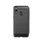 Microcase Samsung Galaxy A10s Brushed Carbon Fiber Silikon Kılıf - Siyah