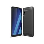 Microcase Samsung Galaxy A50 Brushed Carbon Fiber Silikon Siyah Kılıf