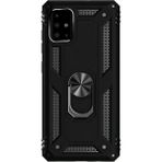 Microcase Samsung Galaxy A71 Anka Serisi Yüzük Standlı Armor Kılıf - Siyah