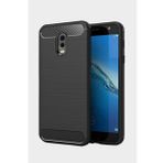 Microcase Samsung Galaxy C8 Brushed Carbon Fiber Silikon TPU Kılıf