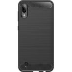 Microcase Samsung Galaxy M10 Brushed Carbon Fiber Silikon Siyah Kılıf