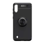 Microcase Samsung Galaxy M10 Focus Serisi Yüzük Standlı Siyah Silikon Kılıf