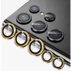 Microcase Samsung Galaxy S23 Ultra Kamera Camı Lens Koruyucu Halka Set - AL8114 (Gold)