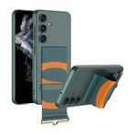 Microcase Samsung Galaxy S24 Parmak Tutuculu Kayış Askılı Plastik Kılıf - AL3565 (Karbon)