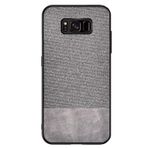 Microcase Samsung Galaxy S8 Plus Fabrik Serisi Kumaş ve Deri Desen Kılıf - Gri