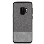 Microcase Samsung Galaxy S9 Fabrik Serisi Kumaş ve Deri Desen Kılıf - Gri