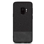 Microcase Samsung Galaxy S9 Fabrik Serisi Kumaş ve Deri Desen Kılıf - Siyah