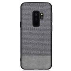 Microcase Samsung Galaxy S9 Plus Fabrik Serisi Kumaş ve Deri Desen Kılıf - Gri