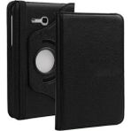 Microcase Samsung Galaxy Tab 3 Lite T110 T113 7" Tablet 360 Derece Döner Standlı Deri Kılıf - Siyah