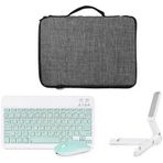Microcase Samsung Galaxy Tab A11 Plus 11 Inch Tablet Uyumlu Gri Çanta + Türkçe Bluetooth Klavye +Mouse + Standı - Yeşil AL5161
