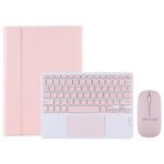 Microcase Samsung Galaxy Tab A7 T500 T505 T507 2020 10.4 Tablet ile uyumlu Bluetooth Touchpad Klavye + Bluetooth Mouse + Standlı Kılıf - BKK7 Pembe