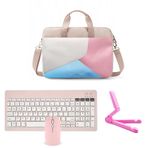 Microcase Samsung Galaxy Tab S10 Lite ile Uyumlu Tablet Çantası+Bluetooth Klavye+Bluetooth Mouse+Tablet Standı Pembe AL5296