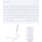Microcase Samsung Galaxy Tab S6 Lite SM-P610 P610 10.4 Inch Tablet ile Uyumlu Türkçe Bluetooth Klavye+Mouse+Tablet Standı Beyaz AL5166