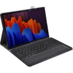 Microcase Samsung Galaxy Tab S7 Plus T970 T976 Tablet Bluetooth Klavyeli Standlı Kılıf - Bkk1 - Siyah