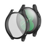 Microcase Samsung Galaxy Watch 4 44 Mm Ekran Korumalı Sert Rubber Kılıf - Siyah