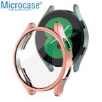 Microcase Samsung Galaxy Watch 4 44mm Önü Kapalı Tasarım Silikon Kılıf - Pembe