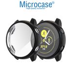 Microcase Samsung Galaxy Watch Active 2 44 mm Önü Kapalı Tasarım Silikon Kılıf - Siyah