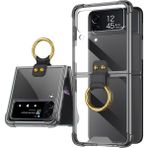 Microcase Samsung Galaxy Z Flip 4 Parmak Tutuculu Askılı Köşe Korumalı Kılıf - AL3160 - Füme