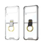 Microcase Samsung Galaxy Z Flip4 Parmak Tutuculu Askılı Köşe Korumalı Kılıf - AL3160 (Füme)