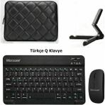 Microcase Samsung S10 Fe Tablet Için Çanta+Türkçe Bluetooth Klavye+Mouse+Tablet Standı - AL8124 - Siyah